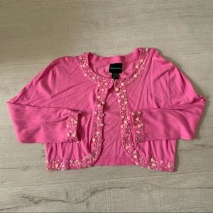 Funky Pink Flake Sequin Cardigan